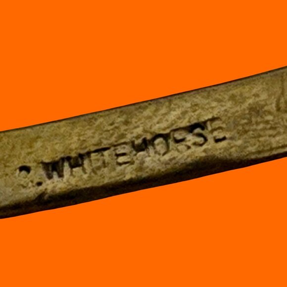 C. Whitehorse Engraved Cuff Brass Bracelet Vintage - Picture 6 of 6